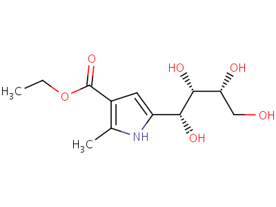 2-Methyl-5-[(1r,2s,3r)-1,2,3,4-tetrahydroxybutyl]-1h-pyrrole-3-carboxylic acid ethyl ester Structure,5971-80-2Structure