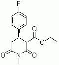 trans-3-Ethoxycarbonyl-4-(4-flurophenyl)-N-methyl piperdine-2,6-dione Structure,109887-52-7Structure