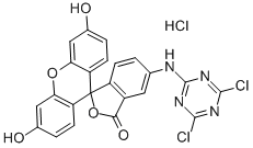 6-((4,6-Dichloro-1,3,5-triazin-2-yl)amino)-3,6-dihydroxy-3h-spiro[isobenzofuran-1,9-xanthen]-3-one hydrochloride Structure,118357-32-7Structure