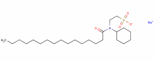 Sodium2-[cyclohexyl(1-oxohexadecyl)amino]ethanesulphonate Structure,132-43-4Structure