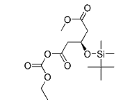 1-Ethoxycarbonyl-5-methyl-(3R)-3-tert-butyl-dimethylsilyloxypentanedioate Structure,158275-79-7Structure