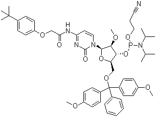 5-O-(4,4-dimethoxytrityl)-n-[[4-(tert-butyl)phenoxy]acetyl]-2-o-methylcytidine-3-(2-cyanoethyl-n,n-diisopropyl)phosphoramidite Structure,179486-26-1Structure