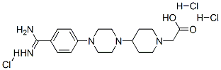 4-[4-[4-(Aminoiminomethyl)phenyl]-1-piperazinyl]-1-piperidineacetic acid trihydrochloride Structure,201304-22-5Structure