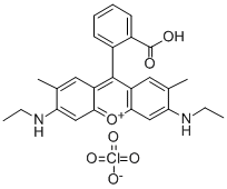 9-(2-羰基苯基)-3,6-雙(乙氨基)-2,7-二甲基占噸翁內(nèi)鹽結構式_25152-49-2結構式