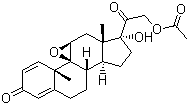 9b,11b-Epoxy-17,21-dihydroxypregna-1,4-diene-3,20-dione 21-acetate Structure,38680-83-0Structure