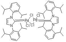 Dichloro(di-Μ-chloro)bis[1,3-bis(2,6-di-i-propylphenyl)imidazol-2-ylidene]dipalladium (ii) Structure,444910-17-2Structure