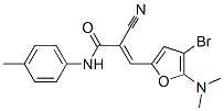 2-Propenamide, 3-[4-bromo-5-(dimethylamino)-2-furanyl]-2-cyano-n-(4-methylphenyl)- Structure,625410-00-6Structure