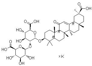 (3Beta,20beta)-20-carboxy-11-oxo-30-norolean-12-en-3-yl 2-o-beta-d-glucopyranuronosyl-alpha-d-glucopyranosiduronic acid potassium salt Structure,68039-19-0Structure