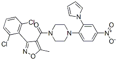 Methanone, [3-(2,6-dichlorophenyl)-5-methyl-4-isoxazolyl][4-[4-nitro-2-(1H-pyrrol-1-yl)phenyl]-1-piperazinyl]- Structure,683206-20-4Structure