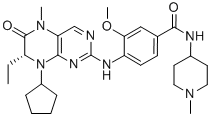 Benzamide, 4-[[(7R)-8-cyclopentyl-7-ethyl-5,6,7,8-tetrahydro-5-methyl-6-oxo-2-pteridinyl]amino]-3-methoxy-N-(1-methyl-4-piperidinyl)- Structure,755038-02-9Structure