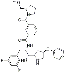 Benzamide, n-[(1s,2r)-1-[(3,5-difluorophenyl)methyl]-2-hydroxy-2-[(2r,4r)-4-phenoxy-2-pyrrolidinyl]ethyl]-3-[[(2r)-2-(methoxymethyl)-1-pyrrolidinyl]carbonyl]-5-methyl- Structure,845972-20-5Structure