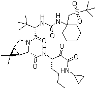 (1R,2s,5s)-n-[(1s)-1-[(cyclopropylamino)oxoacetyl]pentyl]-3-[(2s)-2-[[[[1-[[(1,1-dimethylethyl)sulfonyl]methyl]cyclohexyl]amino]carbonyl]amino]-3,3-dimethyl-1-oxobutyl]-6,6-dimethyl-3-azabicyclo[3.1.0 Structure,865466-24-6Structure