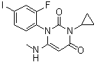 3-Cyclopropyl-1-(2-fluoro-4-iodophenyl)-6-(methylamino)pyrimidine-2,4(1h,3h)-dione Structure,871700-22-0Structure