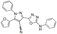 1H-pyrazole-4-carbonitrile, 5-(2-furanyl)-1-phenyl-3-[5-(phenylamino)-1,3,4-oxadiazol-2-yl]- Structure,933065-65-7Structure