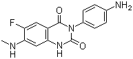 3-(4-Aminophenyl)-6-fluoro-7-(methylamino)quinazoline-2,4(1h,3h)-dione Structure,936501-00-7Structure