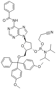 5’-O-(4,4’-Dimethoxytrityl)-N6-benzoyl-2’-deoxyadenosine-3’-(2-cyanoethyl-N,N-diisopropyl)phosphoramidite Structure,98796-53-3Structure