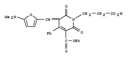 1(2H)-pyridinepropanoic acid, 3-[[5-(dimethylamino)-2-furanyl]methylene]-5-(ethoxycarbonyl)-3,6-dihydro-2,6-dioxo-4-phenyl-(9ci) Structure,207675-73-8Structure