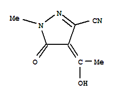 1H-pyrazole-3-carbonitrile, 4,5-dihydro-4-(1-hydroxyethylidene)-1-methyl-5- Structure,214893-58-0Structure