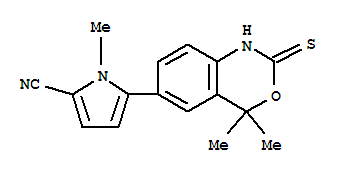 5-(1,4-Dihydro-4,4-dimethyl-2-thioxo-2h-3,1-benzoxazin-6-yl)-1-methyl-1h-pyrrole-2-carbonitrile Structure,304853-42-7Structure