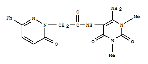 1(6H)-pyridazineacetamide, n-(6-amino-1,2,3,4-tetrahydro-1,3-dimethyl-2,4-dioxo-5-pyrimidinyl)-6-oxo-3-phenyl- Structure,346407-20-3Structure