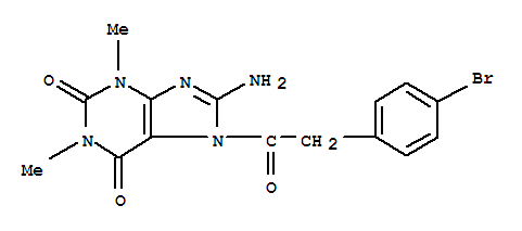 1H-purine-2,6-dione, 8-amino-7-[(4-bromophenyl)acetyl]-3,7-dihydro-1,3-dimethyl-(9ci) Structure,3649-36-3Structure