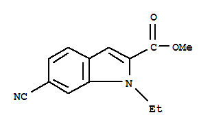 1H-indole-2-carboxylicacid,6-cyano-1-ethyl-,methylester(9ci) Structure,701305-41-1Structure