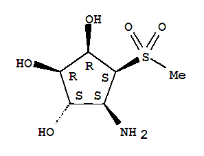 1,2,3-Cyclopentanetriol, 4-amino-5-(methylsulfonyl)-, [1r-(1alpha,2alpha,3b簍婁ta,4alpha,5alpha)]-(9ci) Structure,737733-18-5Structure