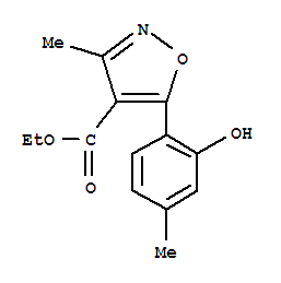 4-Isoxazolecarboxylicacid,5-(2-hydroxy-4-methylphenyl)-3-methyl-,ethylester(9ci) Structure,92397-22-3Structure