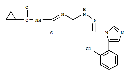 Cyclopropanecarboxamide, N-[3-[5-(2-chlorophenyl)-1H-imidazol-1-yl]-1H-pyrazolo[3,4-d]thiazol-5-yl]- Structure,937037-96-2Structure