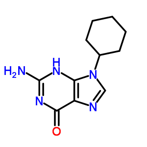 6H-purin-6-one,2-amino-9-cyclohexyl-1,9-dihydro- Structure,14937-71-4Structure