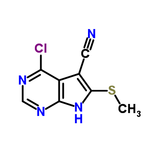 7H-pyrrolo[2,3-d]pyrimidine-5-carbonitrile,4-chloro-6-(methylthio)- Structure,16754-88-4Structure