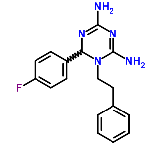 6-(4-Fluorophenyl)-1-phenethyl-6h-1,3,5-triazine-2,4-diamine Structure,1893-06-7Structure