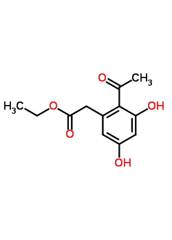 2-Acetyl-3,5-dihydroxyphenylacetic acid ethyl ester Structure,19054-27-4Structure