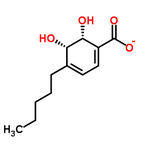 (2R,3s)-1-carboxy-4-pentyl-2,3-dihydroxycyclohexa-4,6-diene potassium salt Structure,205639-93-6Structure