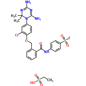 4-[[2-[[2-Chloro-4-(4,6-diamino-2,2-dimethyl-1,3,5-triazin-1-yl)phenoxy]methyl]benzoyl]amino]benzenesulfonyl fluoride Structure,30885-71-3Structure