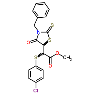 5-Thiazolidineaceticacid, a-[(4-chlorophenyl)thio]-4-oxo-3-(phenylmethyl)-2-thioxo-,methyl ester Structure,54326-52-2Structure