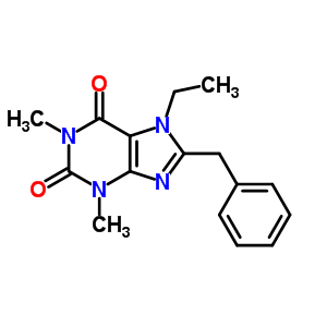 8-Benzyl-7-ethyl-1,3-dimethyl-purine-2,6-dione Structure,5442-25-1Structure