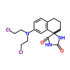 Spiro[imidazolidine-4,1(2h)-naphthalene]-2,5-dione,7-[bis(2-chloroethyl)amino]-3,4-dihydro- Structure,5636-82-8Structure