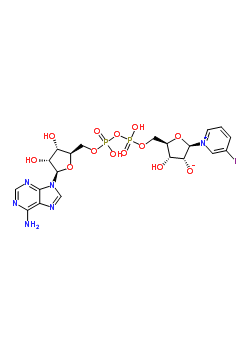 (2R,3r,4s,5r)-5-[[[[(2r,3s,4r,5r)-5-(6-aminopurin-9-yl)-3,4-dihydroxyoxolan-2-yl]methoxy-hydroxyphosphoryl]oxy-hydroxyphosphoryl]oxymethyl]-4-hydroxy-2-(3-iodopyridin-1-ium-1-yl)oxolan-3-olate Structure,56541-70-9Structure