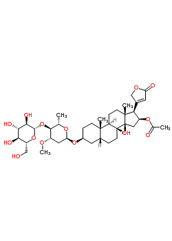 16Beta-(acetyloxy)-3beta-[(4-o-beta-d-glucopyranosyl-3-o-methyl-2,6-dideoxy-alpha-l-arabino-hexopyranosyl)oxy]-14-hydroxy-5beta-card-20(22)-enolide Structure,56774-61-9Structure