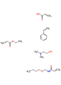 2-Propenoic acid, polymer with n-(butoxymethyl)-2-propenamide, ethenylbenzene and ethyl 2-propenoate, compd. with 2-(dimethylamino)ethanol Structure,58067-89-3Structure