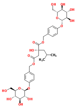 Bis(4-(glucopyranosyloxy)benzyl) 2-sec-butylmalate Structure,58139-23-4Structure