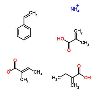 2-Methyl-2-propenoic acid polymer with ethenylbenzene, ethyl 2-propenoate and methyl 2-methyl-2-propenoate ammonium salt Structure,58441-58-0Structure