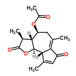 (3S)-4beta-acetoxy-3,3abeta,4,5,9abeta,9balpha-hexahydro-3beta,6,9-trimethylazuleno[4,5-b]furan-2,7-dione Structure,5989-43-5Structure