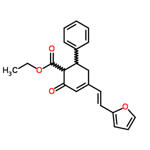 4-[(E)-2-(2-furyl)vinyl]-2-oxo-6-phenyl-1-cyclohex-3-enecarboxylic acid ethyl ester Structure,5989-59-3Structure