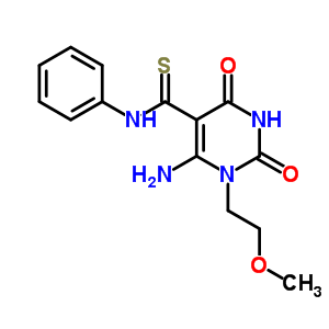 6-Amino-1-(2-methoxyethyl)-2,4-dioxo-n-phenyl-pyrimidine-5-carbothioamide Structure,60663-70-9Structure