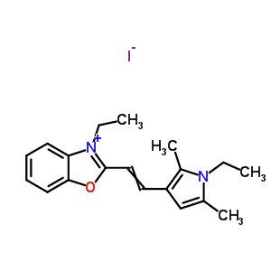 3-Ethyl-2-[2-(1-ethyl-2,5-dimethyl-1h-pyrrol-3-yl)vinyl]benzoxazolinium iodide Structure,63123-28-4Structure