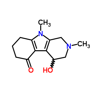 5H-pyrido[3,4-b]indol-5-one,  1,2,3,4,6,7,8,9-octahydro-4-hydroxy-2,9-dimethyl- Structure,66842-71-5Structure