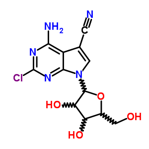 7H-pyrrolo[2,3-d]pyrimidine-5-carbonitrile, 4-amino-2-chloro-7-.beta.-d-ribofuranosyl- Structure,67971-20-4Structure