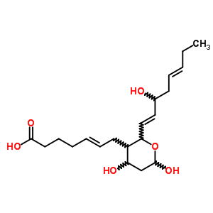 7-[(2R,3s,4s)-tetrahydro-4,6-dihydroxy-2-[(1e,3s,5z)-3-hydroxy-1,5-octadien-1-yl]-2h-pyran-3-yl]-(5z)-5-heptenoic acid Structure,71953-80-5Structure